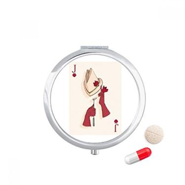 Imagem de Baralho com padrão de coração J, porta-comprimidos, caixa de armazenamento de remédios