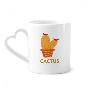Imagem de Caneca de cerâmica de café para suculentas de cacto laranja