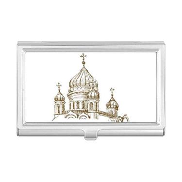 Imagem de Porta-cartões de visita com paisagem de marco da igreja, porta-cartões
