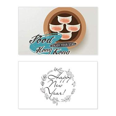 Imagem de Hong Kong Har Gow Dumplings Festival Ano Novo Cartão de felicitações Bless Message Present