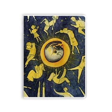 Imagem de Miaoji Quadro aquarela gato, lua, gato, gato, capa, diário, capa macia