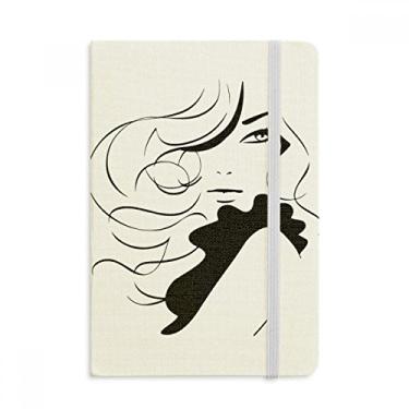 Imagem de Caderno feminino de cabelo comprido para meninas com capa dura em tecido oficial diário clássico