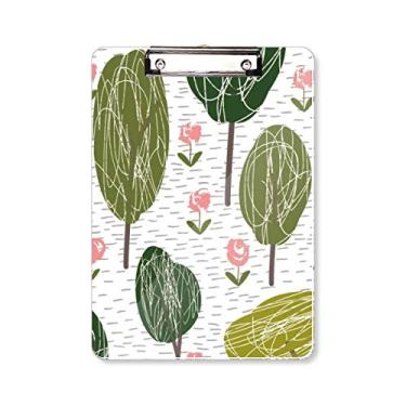 Imagem de Árvore abstrata plantas arte padrão prancheta pasta bloco de escrita placa de suporte A4