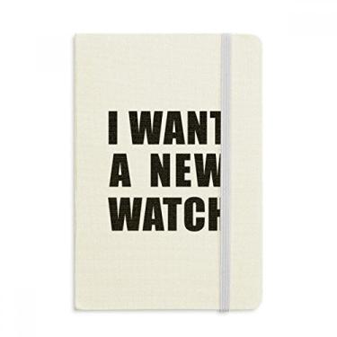 Imagem de Diário clássico com capa dura em tecido oficial I Want A New Watch Notebook