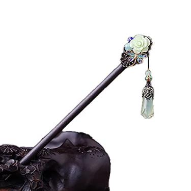 Imagem de mlnyitus Clipes de cabelo, cartões de cabelo, acessórios de cabelo exclusivos, criativos, com borlas, rabo-de-cavalo, tranças de cabelo, tiara de flores, casamentos, bodas, cerimônias de formatura