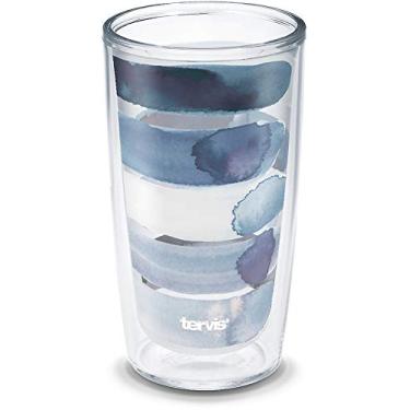 Imagem de Tervis Feito nos EUA com paredes duplas Kelly Ventura copo isolado mantém as bebidas frias e quentes, 473 g, listras sorvete