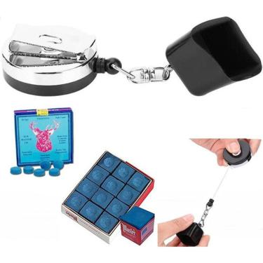 Imagem de 2 Porta Giz Vai E Vem + 1 Dz Giz Master + 6 Sola Taco Bilhar