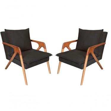 Imagem de Kit 2 Poltronas Decorativa Monalisa Luxo Dora Bela Cor 0131