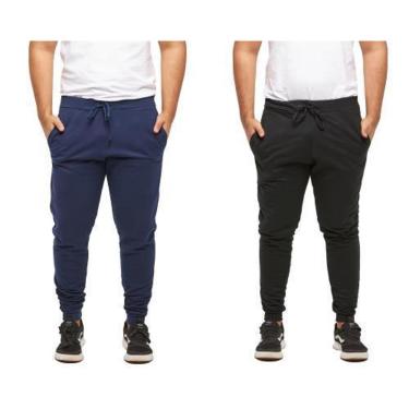 Imagem de Kit 02 Calças Moletom Masculina Jogger Slim Fit Sport-Masculino