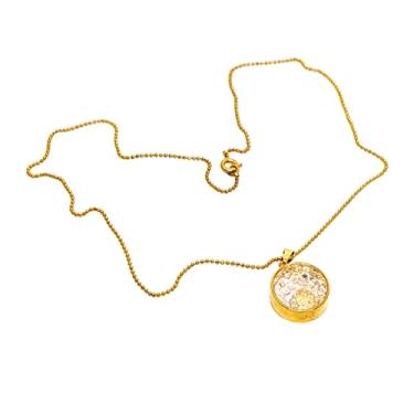 Imagem de Colar Feminino Folhado Ouro Nossa Senhora das Graças Delicado Para Presente Corrente com Pingente Gargantilha Dourada