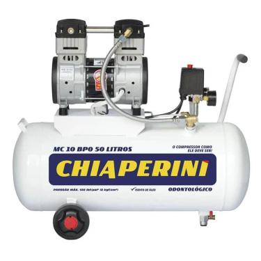 Imagem de Compressor de Ar Odontológico - 10PCM -50L - Bpo RCH - Sem Óleo - 220v  - Chiaperini