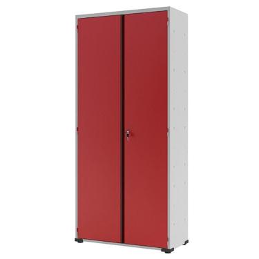 Imagem de Armário Aço Escritório Fechadura 4 Prateleiras Vermelho