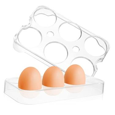 Imagem de UKCOCO Organizador De Gaveta Para Ovos De Geladeira 4 Unidades Bancada Recipiente De Armazenamento De Ovos Bandeja Porta-Ovos Organizador De Ovos Suporte De Cerâmica Prateleiras