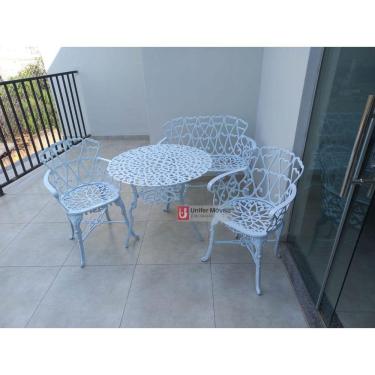 Imagem de Conjunto de Mesa para Jardim Viena com Namoradeira e Mesa Alta em Alumínio Fundido Unifer Móveis