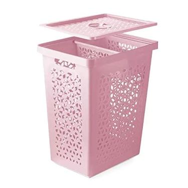 Imagem de Cesto De Roupa Organizador 55L Plástcio com Tampa E Cesto Separador De Peças 6L Uz 373, Gold Multicoisas