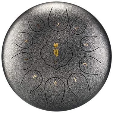 Imagem de 11||13|||Instrumento de bateria de aço de 15 tons, 10|||12 polegadas para amantes de música tocarem tambor percussão, pandeiro etéreo portátil com bateria prata 25,4 cm 11 tons