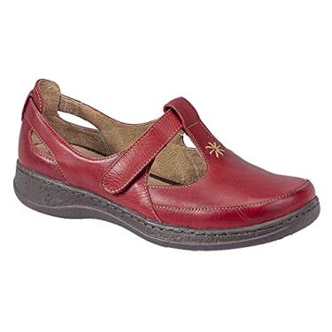 Imagem de Sapato Boneca Lolita Retrô Conforto em Couro Serella 7081 (37, Vermelho)