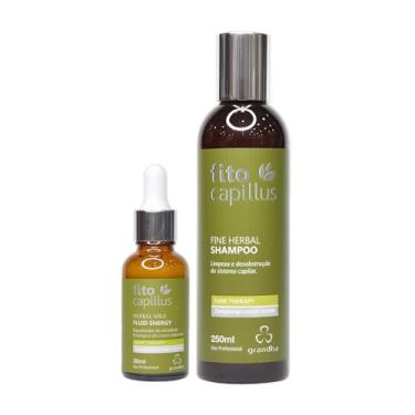 Imagem de Kit Grandha Fito Capillus Herbal Fitoterápico Ideal para o Tratamento que Combate Microinflamações (Fine Herbal Shampoo 250ml + Milk Fluid Energy 30ml)