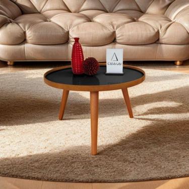 Imagem de Mesa de Centro com Vidro Tray Laminada 60/35 Preto