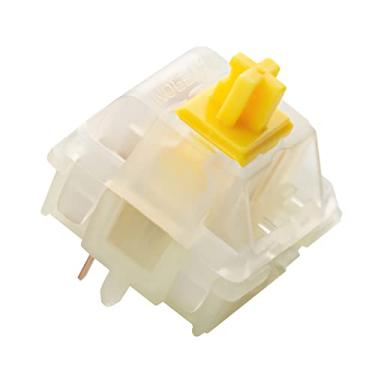 Imagem de DRAOZA Teclado mecânico para jogos Gateron Cap Milky Yellow Pro V2 pré-lubrificado SMD RGB compatível com LED MX (36 peças amarelo)