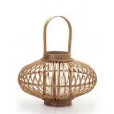 Imagem de Lanterna Decorativa Roxa/Lavanda - Bambu/Metal 16x23 cm