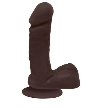 Imagem de Pênis de Borracha Ares com Escroto e Ventosa 15 x 4cm Marrom