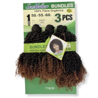 Imagem de Cabelo Cacheado Bio Vegetal 100% Fibra Orgânica Modelo Gonivo Ser Mulher Entrelace 60cm 285g