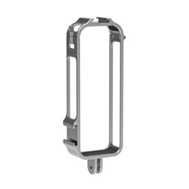 Imagem de Generic Gaiola de moldura de câmera de alumínio compatível com Insta360 X4, interface dupla de montagem de sapata fria capa protetora para câmera moldura expansível para X4