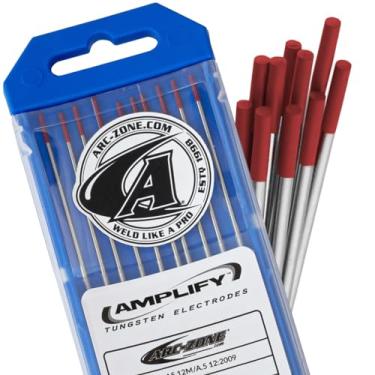 Imagem de Eletrodo de tungstênio Arc-Zone Amplify para soldagem TIG, 2% Thoriated 3/81.3 cm x 17.8 cm (vermelho, EWTh-2) pacote com 10