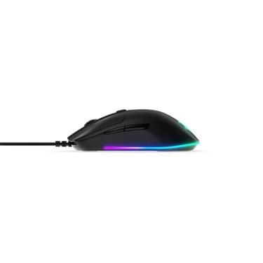 Imagem de SteelSeries Rival 3 Mouse para jogos – sensor óptico TrueMove Core de 8.500 CPI – 6 botões programáveis – botões de gatilho divididos – iluminação RGB prisma brilhante, ergonômico, preto