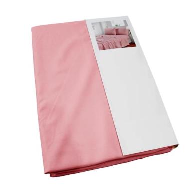 Imagem de Lençol 300 Fios com Elástico para Cama King Size, Toque de Seda - Jolitex Ternille (Rosê)