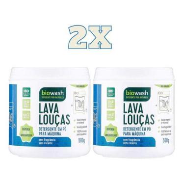 Imagem de Kit 2x Detergente Máquina De Lavar Louça Biodegradável 500g - Biowash 