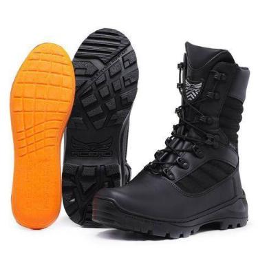 Imagem de Coturno Militar Masculino Couro Acero Delta Cano Alto, Preto