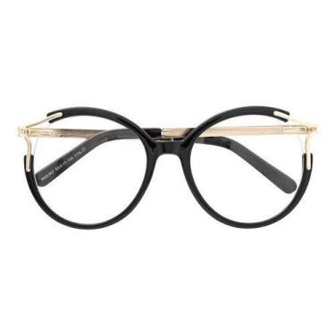 Imagem de Armação Óculos Grau E Sol Feminino Redondo Fox Around - Shark Óculos