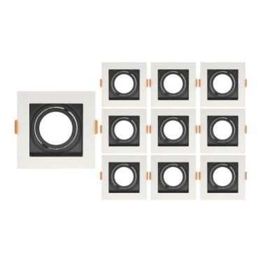 Imagem de 10 Spots de Embutir Recuado Taschibra Conecta para Lâmpada Mr16 Quadra