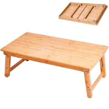 Imagem de Mesa de Centro koyasiry de Bambu, Dobrável, Baixa, Estilo Oriental, para Sala de Estar, Pequenos Espaços, Piquenique, para Adultos, 85 x 45 cm