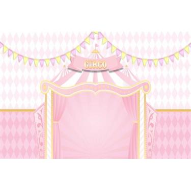 Imagem de Painel de Lona Circo Rosa Festa das Bandeiras - Fabrika de Festa, 100x