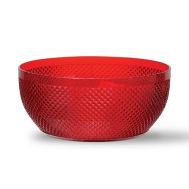 Imagem de Saladeira Tigela Diamante Vermelho Em Acrílico N607-5 Niquelart