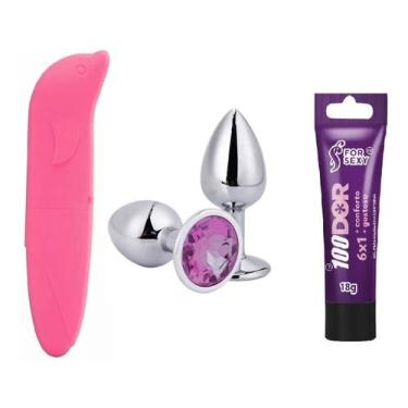 Imagem de Golfinho aveludado ponto G + Plug anal M + 100 dor  - Bela Kanka