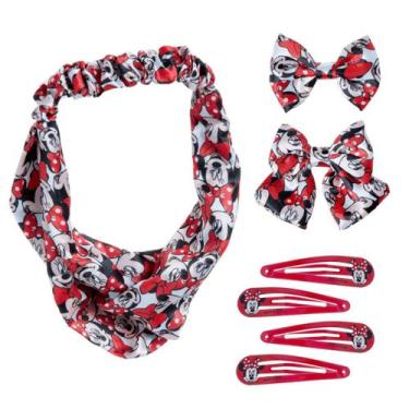 Imagem de Kit Presilha Cabelo Faixa Trançada Disney Minnie Marco Boni, Vermelho
