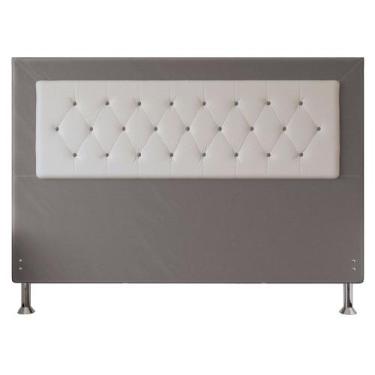 Imagem de Cabeceira King 1,95m Havana Suede com material sintético Branco - Pall