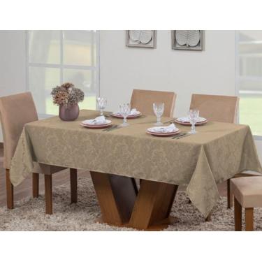 Imagem de Toalha Mesa Luxo Retangular Sala Jantar Jacquard 8 Lugares 2,50m X 1,4