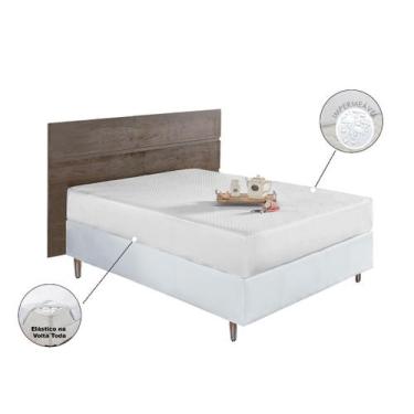 Imagem de Protetor de Colchão Berlim 2,00X1,60 Casal Queen Impermeável BRANCO - 