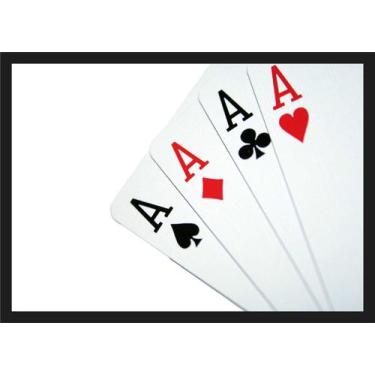 Imagem de Quadro Decorativo Baralho Cartas Naipes Canastra Decoração Com Moldura