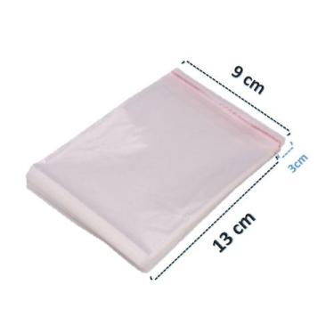 Imagem de Saco Adesivado Saquinho Plástico Transparente 9x13 500 Unidades - F.S.
