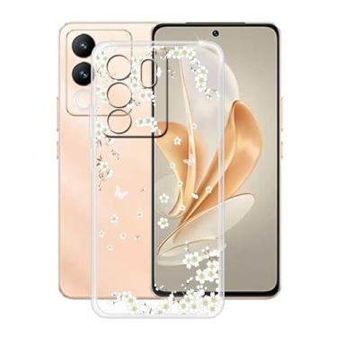 Imagem de HGJTFANY Capa de telefone para Vivo V30 Lite (6,7 polegadas), capa de proteção contra quedas de 360°, [ultrafina] [antiamarelamento] capa de silicone transparente à prova de choque para Vivo V30 Lite