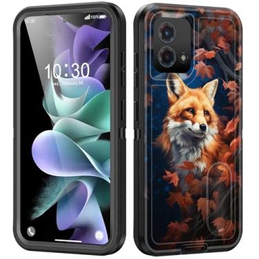 Imagem de BFUKVOU Capa para Moto G 5G 2024 com suporte embutido, à prova de choque/poeira/queda, 3 camadas, capa protetora de grau militar para Moto G 5G 2024/Moto G Play 5G 2024, Forest Fox