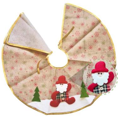Imagem de Saia Tapete Árvore De Natal Papai Noel - 60cm - Genérica