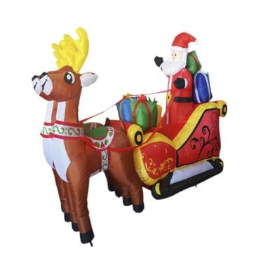 Imagem de menolana Decoração de Natal Inflável para Exteriores com Suportes E Estacas Papai Noel em Trenó para Evento No Pátio, Estilo a