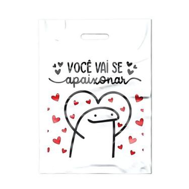Imagem de 50 Un Sacolas Plásticas Boca De Palhaço Para Loja Tam P 15X20  - Flock